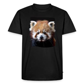 Panda roux Petits pandas Petit panda roux - T-shirt Premium bio Homme - noir - Devant - Nico (187cm)