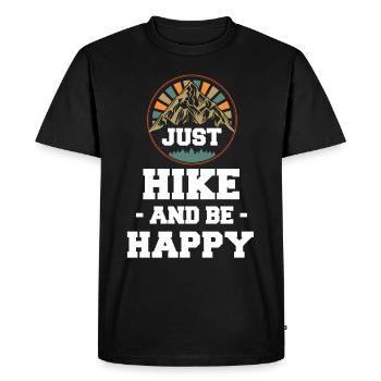 Il suffit de faire de la randonnée et d’être heureux - T-shirt Premium bio Homme - noir - Devant - Nico (187cm)