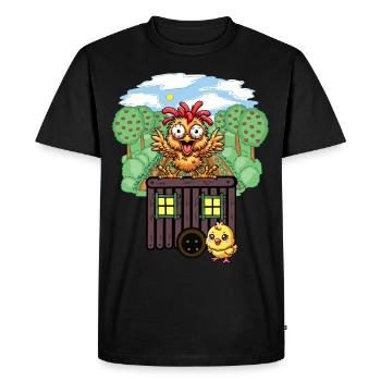 Chickens Chicken Construction Trailer Garden Chicken Coop - Men's Premium Organic T-Shirt - black - Front - Nico (187cm)