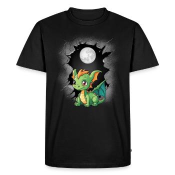 Full Moon Dragon Dragon Moon Mythical Creature - Men's Premium Organic T-Shirt - black - Front - Nico (187cm)