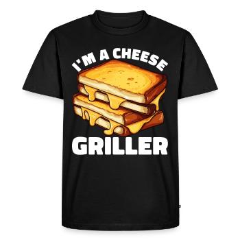 Grilled Cheese Grilled Cheese Foodie Cheese Sandwich - T-shirt Premium bio Homme - noir - Devant - Nico (187cm)