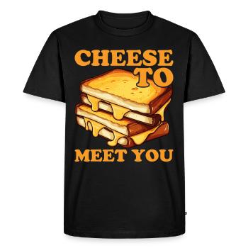 Grilled Cheese Grilled Cheese Foodie Cheese Sandwich - T-shirt Premium bio Homme - noir - Devant - Nico (187cm)