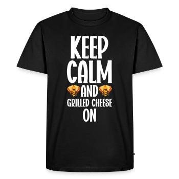 Grilled Cheese Grilled Cheese Foodie Cheese Sandwich - T-shirt Premium bio Homme - noir - Devant - Nico (187cm)