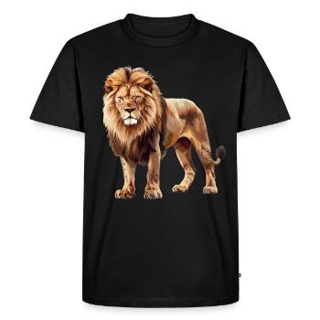 Lion Löwen Löwe - T-shirt Premium bio Homme - noir - Devant - Nico (187cm)