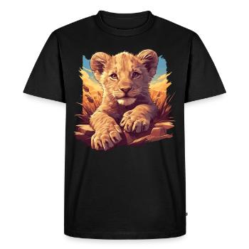 Lion Löwen Löwe - T-shirt Premium bio Homme - noir - Devant - Nico (187cm)