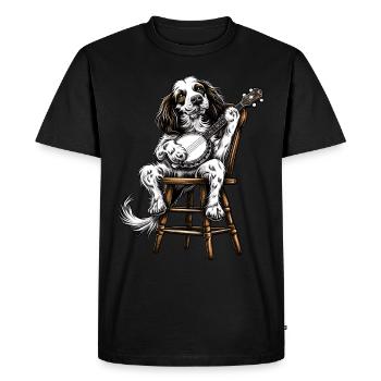 Anglais Springer Spaniel Chien Bluegrass Banjo Spie - T-shirt Premium bio Homme - noir - Devant - Nico (187cm)