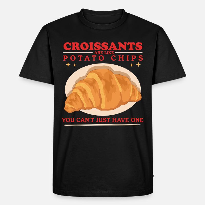 Croissant Hörnchen Gipfeli Beugel Geschenk - Männer Premium Bio T-Shirt - Schwarz