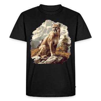 Cougar Mountain Lion Mountain Lion - Men's Premium Organic T-Shirt - black - Front - Nico (187cm)