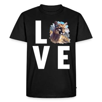 Cougar Mountain Lion Mountain Lion - Men's Premium Organic T-Shirt - black - Front - Nico (187cm)