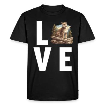 Cougar Mountain Lion Mountain Lion - Men's Premium Organic T-Shirt - black - Front - Nico (187cm)