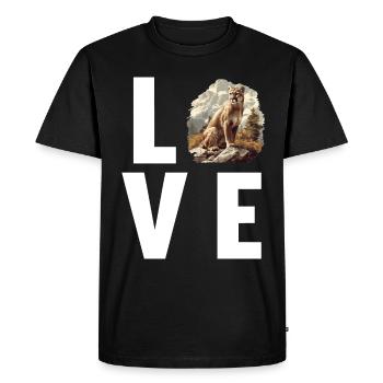 Cougar Mountain Lion Mountain Lion - Men's Premium Organic T-Shirt - black - Front - Nico (187cm)