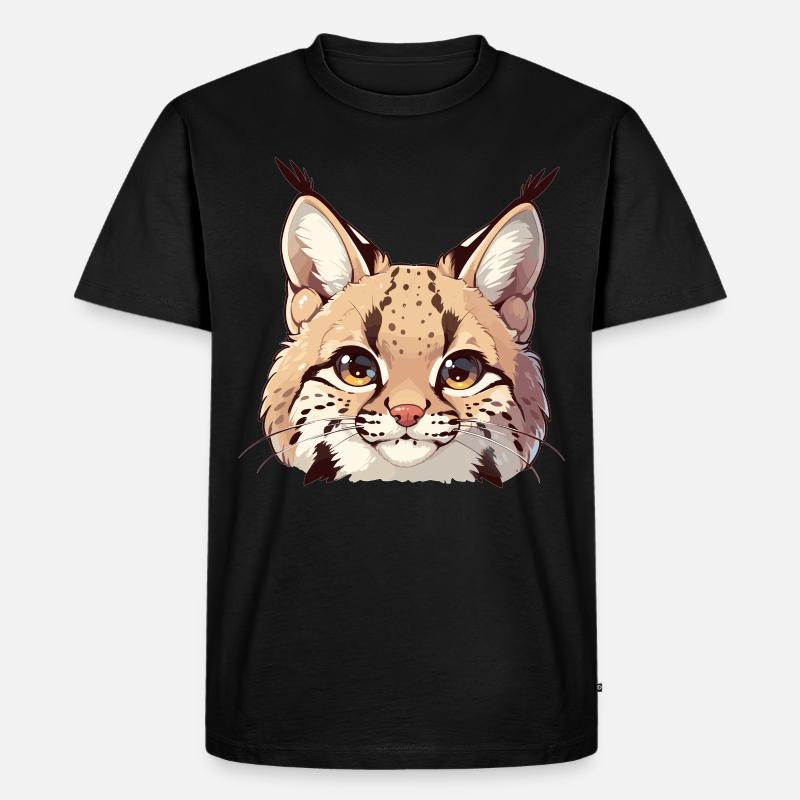 Lynx Luchse Luchs - Männer Premium Bio T-Shirt - Schwarz