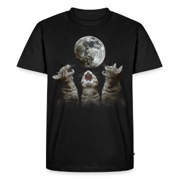 Chat américain à poil court Lune hurlante - T-shirt Premium bio Homme - noir - Devant - Nico (187cm)