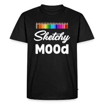 Sketchy Mood Croquis Artiste Peintre Dessin - T-shirt Premium bio Homme - noir - Devant - Nico (187cm)