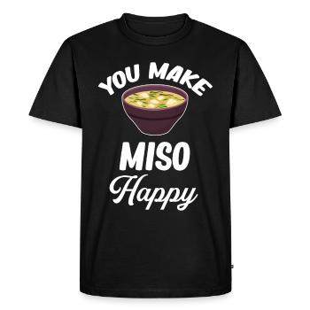 You Make Miso Happy Miso Puns Asian Chinese - Men's Premium Organic T-Shirt - black - Front - Nico (187cm)