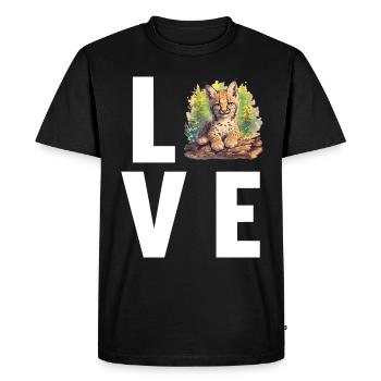 Lynx Luchse Luchs - Men's Premium Organic T-Shirt - black - Front - Nico (187cm)