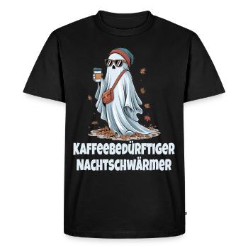 Night owls: ghosts & coffee - Men's Premium Organic T-Shirt - black - Front - Nico (187cm)