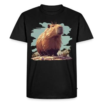 Capybaras Capybara - Men's Premium Organic T-Shirt - black - Front - Nico (187cm)