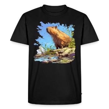 Capybaras Capybara - Men's Premium Organic T-Shirt - black - Front - Nico (187cm)
