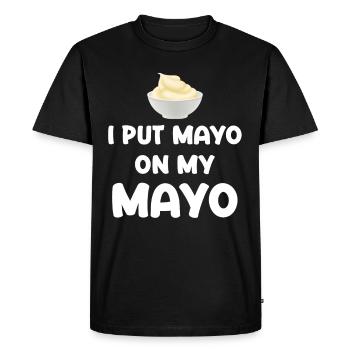 J’applique de la mayonnaise à ma mayonnaise Mayo Funny - T-shirt Premium bio Homme - noir - Devant - Nico (187cm)