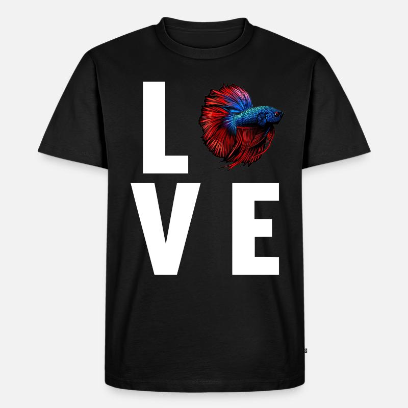 Bettas Betta Fisch Betta - Männer Premium Bio T-Shirt - Schwarz