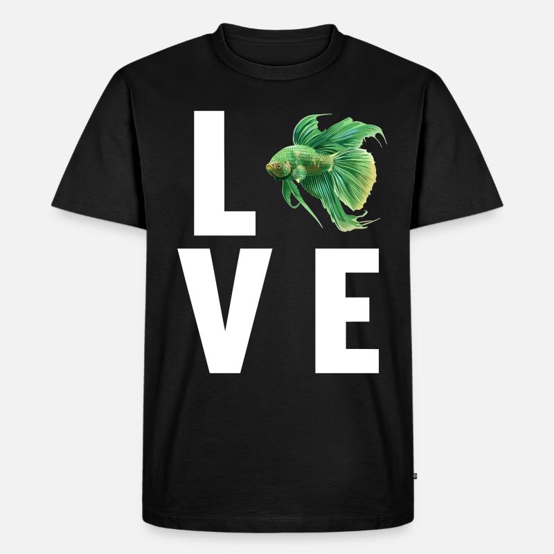 Bettas Betta Fisch Betta - Männer Premium Bio T-Shirt - Schwarz