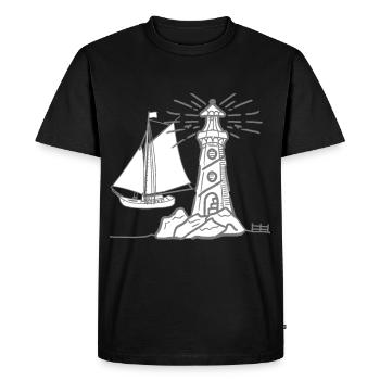 maritime, phare, phares, voilier, navire - T-shirt Premium bio Homme - noir - Devant - Nico (187cm)