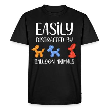 Easily distracted by balloon animals. - Men's Premium Organic T-Shirt - black - Front - Nico (187cm)