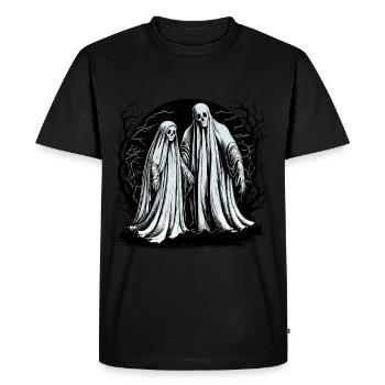 Couple fantôme effrayant hantant - T-shirt Premium bio Homme - noir - Devant - Nico (187cm)