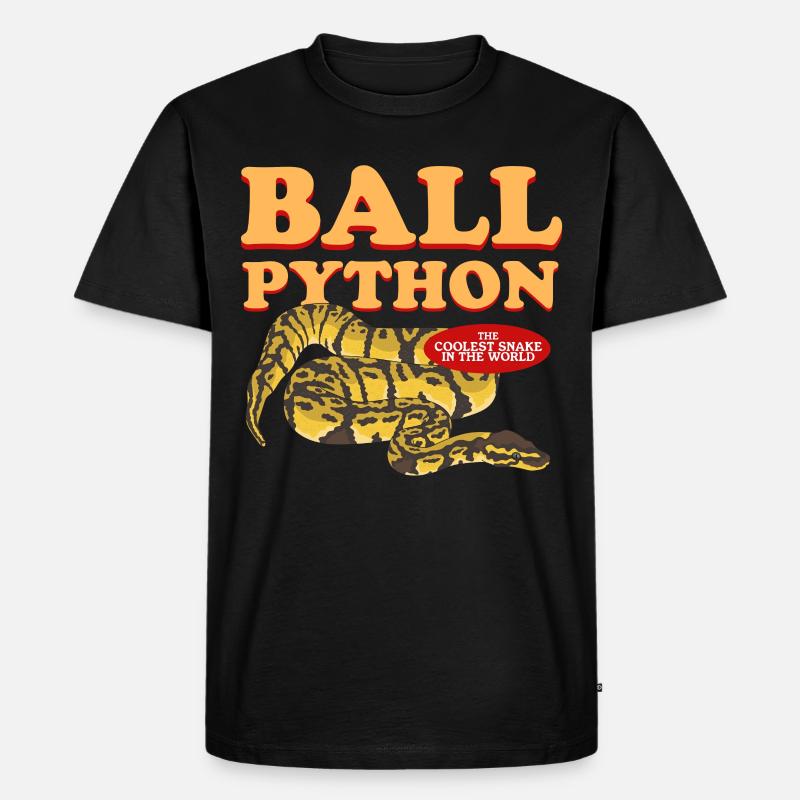Königspython Python Schlangen Geschenk - Männer Premium Bio T-Shirt - Schwarz
