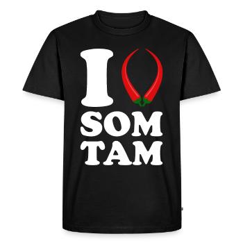 Som Tam Salade thaïlandaise Papaye Salade thaïlandaise Cuisine thaïlandaise - T-shirt Premium bio Homme - noir - Devant - Nico (187cm)