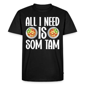 Som Tam Salade thaïlandaise Papaye Salade thaïlandaise Cuisine thaïlandaise - T-shirt Premium bio Homme - noir - Devant - Nico (187cm)