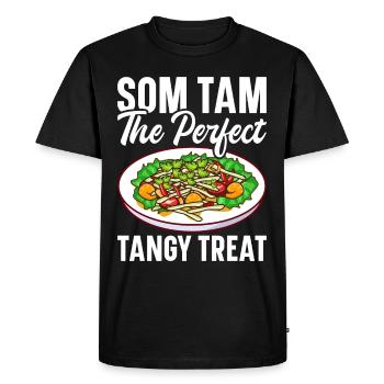 Som Tam Salade thaïlandaise Papaye Salade thaïlandaise Cuisine thaïlandaise - T-shirt Premium bio Homme - noir - Devant - Nico (187cm)