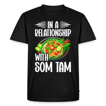Som Tam Salade thaïlandaise Papaye Salade thaïlandaise Cuisine thaïlandaise - T-shirt Premium bio Homme - noir - Devant - Nico (187cm)