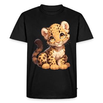 Léopard léopard - T-shirt Premium bio Homme - noir - Devant - Nico (187cm)