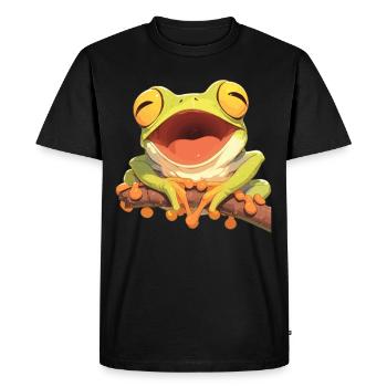 Grenouille arboricole Laubfrösche Laubfrosch - T-shirt Premium bio Homme - noir - Devant - Nico (187cm)