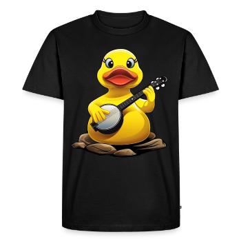 Rubber Duck Ducky Bluegrass Banjo Player - Men's Premium Organic T-Shirt - black - Front - Nico (187cm)