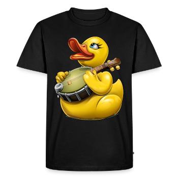 Rubber Duck Ducky Bluegrass Banjo Player - Men's Premium Organic T-Shirt - black - Front - Nico (187cm)