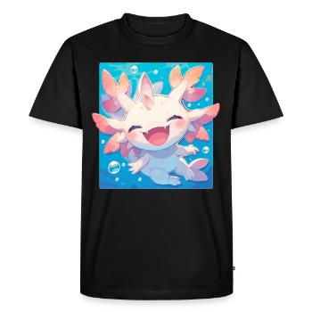 Axolotls Axolotl - T-shirt Premium bio Homme - noir - Devant - Nico (187cm)