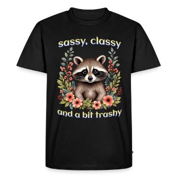 Impertinent, classe et un peu trash - T-shirt Premium bio Homme - noir - Devant - Nico (187cm)