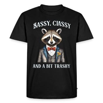Impertinent, classe et un peu trash - T-shirt Premium bio Homme - noir - Devant - Nico (187cm)