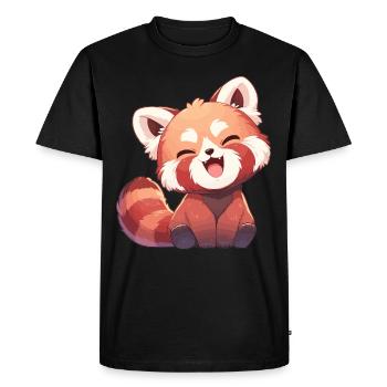 Panda roux Petits pandas Petit panda roux - T-shirt Premium bio Homme - noir - Devant - Nico (187cm)