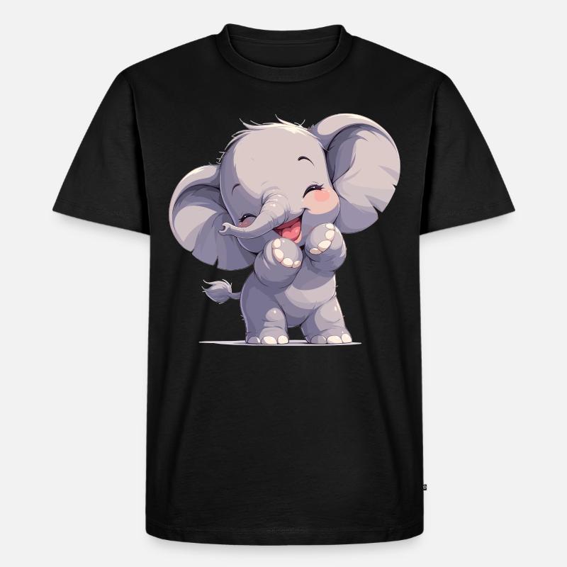 Elephant Elefanten Elefant - Männer Premium Bio T-Shirt - Schwarz
