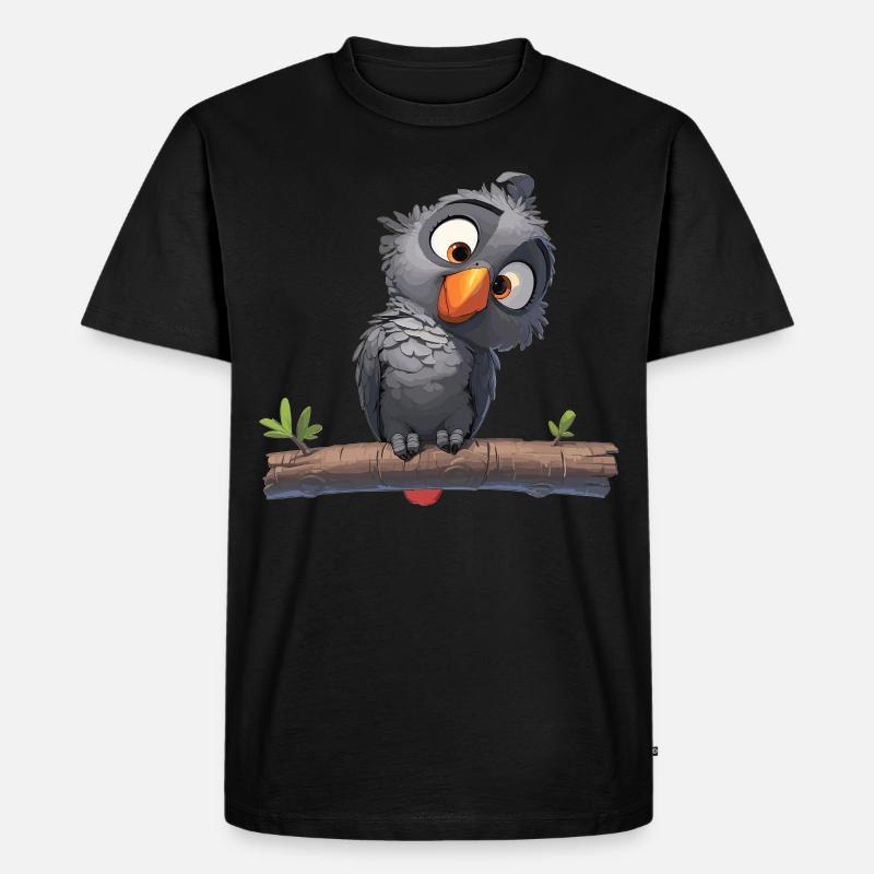 Gray Parrot Graupapageis Graupapagei - Männer Premium Bio T-Shirt - Schwarz