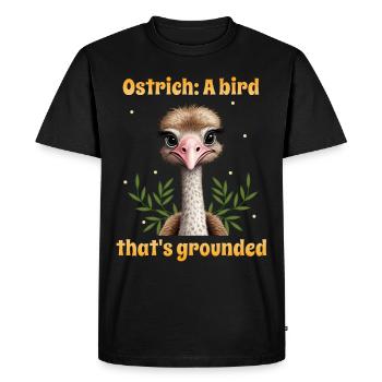 Ostrich a bird that's grounded - Men's Premium Organic T-Shirt - black - Front - Nico (187cm)