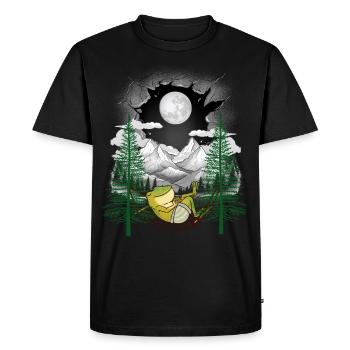 Frog Frogs Hammock Chill Hang Out Nature - Men's Premium Organic T-Shirt - black - Front - Nico (187cm)