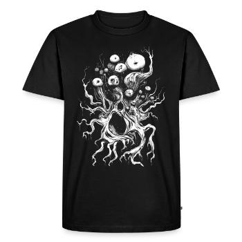Esthétique Weirdcore Blanc Branches Yeux Dreamcore Vert - T-shirt Premium bio Homme - noir - Devant - Nico (187cm)