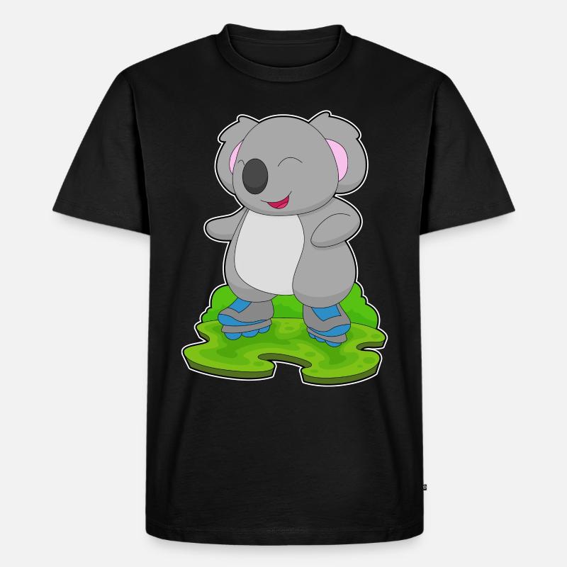 Koala Inline skating Rollschuhe - Männer Premium Bio T-Shirt - Schwarz