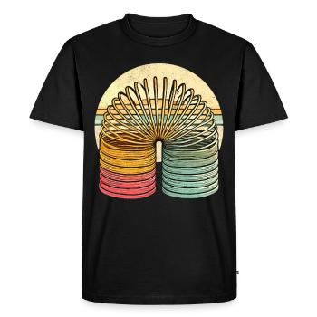 Stair Runner Retro – Slinky for Young and Old - Men's Premium Organic T-Shirt - black - Front - Nico (187cm)