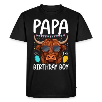 Papa Of The Birthday Boy - Men's Premium Organic T-Shirt - black - Front - Nico (187cm)